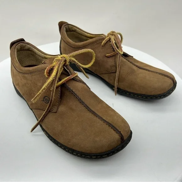 Born Oxford Sneaker Nubuck Brown Leather Gorp Western Southwestern Hippie Boho 8 - Picture 7 of 15